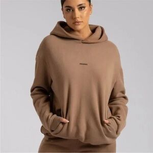 Meshki Bay Unisex Oversized Cozy Hoodie Pullover Sweater Mocha M